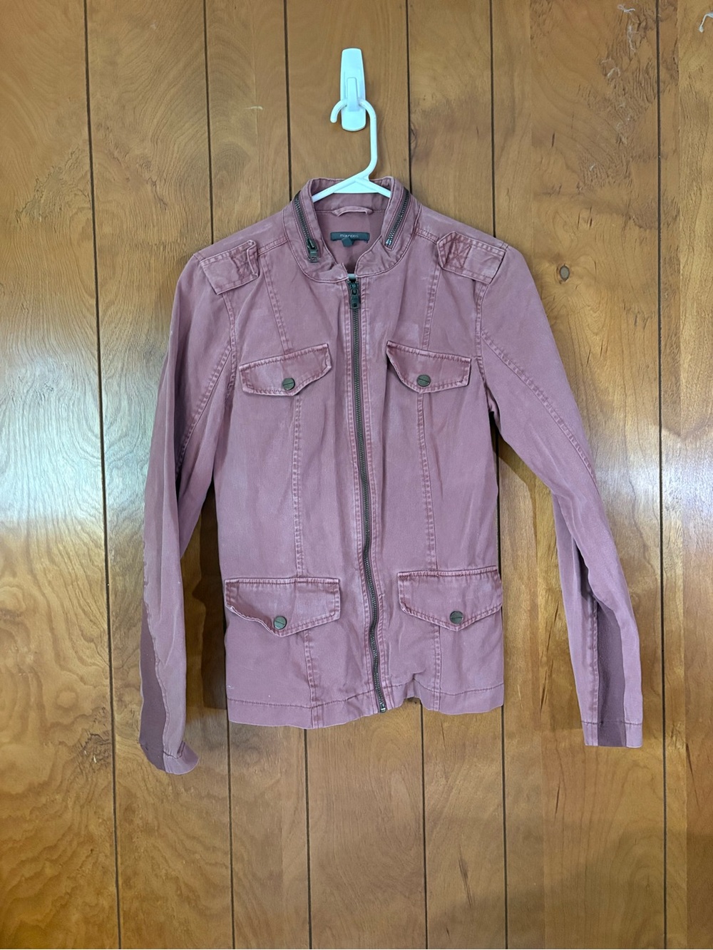 Maurices Dusty Rose Utility Jacket with Zip Front